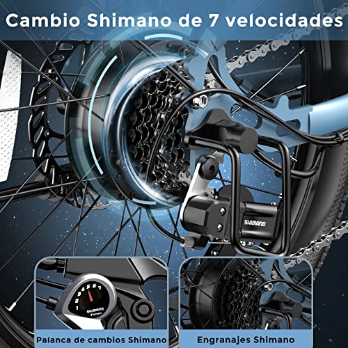 Elektrische fiets Fafrees F20 Light, 20" vouwen elektrische stadsfiets voor vrouwelijke mannen, 250W motor, 14,5Ah/522Wh batterij, E-bike Shimano 7 versnellingen, 110 km bereik, Grün - Afbeelding 6