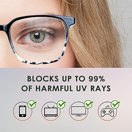 Image of Blue Light Blocking Glasses 3 Pack Square Frame Computer Gaming Reading Glasses Men Women Anti Eyestrain