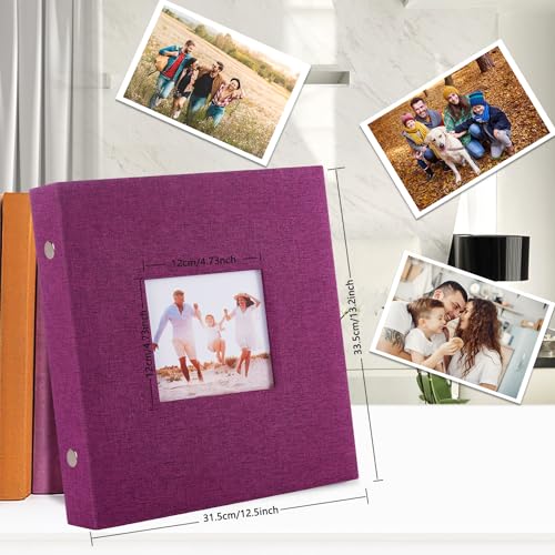 Miaikoe Photo Album 6x4 600 Pockets Slip in Large Capacity Album for Family Wedding Anniversary Linen Album Book Holds 600 Horizontal and Vertical 10x15cm Photos(600 Pockets - Image 2