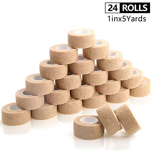 AUPCON Vendas Autoadhesivas cohesivas Cinta Vendaje Auto adherentes Vendaje elástico no Tejido para Animales Deportes para Mascotas Tobillo Y Esguinces 1 Pulgadas