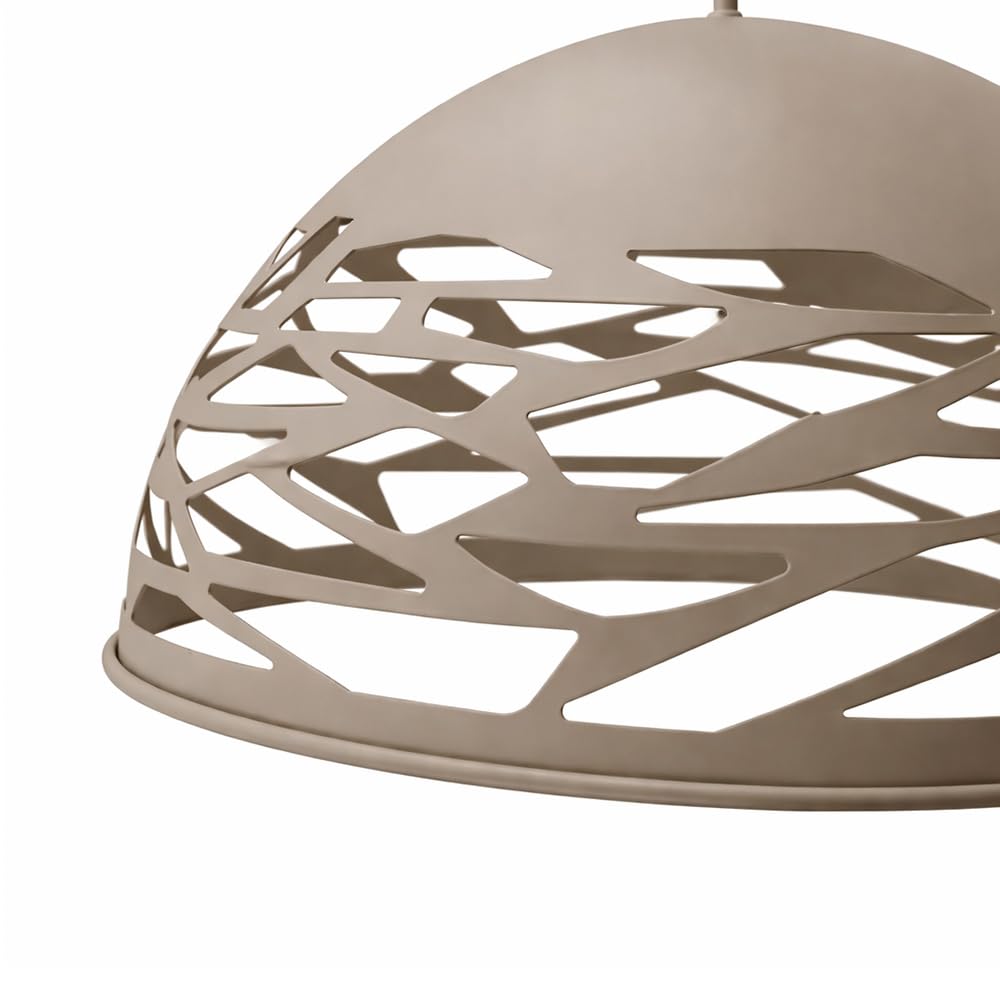 Vetrineinrete® Lampadario a sospensione tortora da soffitto con paralume in metallo traforato design contemporaneo moderno lampada da soffitto.