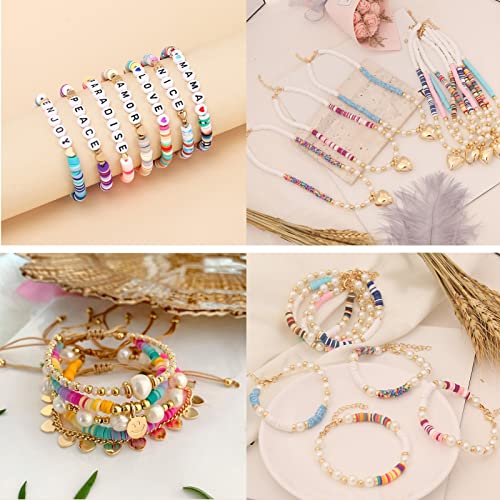 HERZWILD ca.7000pcs Heishi Beads Colorful 6mm Clay Beads for Threading Clay Bead Set for Chocker Necklace, Bracelet, Earrings - Image 3