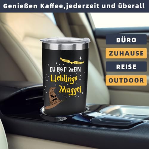 Thermosflasche 500ml Harry Geschenke für Ihn Fanartikel, Tasse Gedruckt Du bist mein Lieblings Muggel, Jahrestag Geschenk für Männer Partner Ehemann, Personalisierte Geburtstagsgeschenk Mann 4