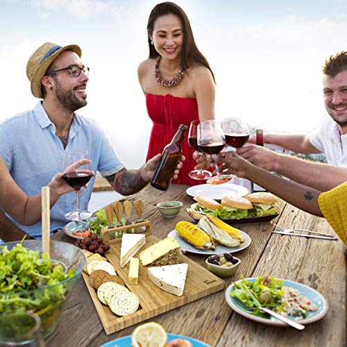 joeji's Kitchen Cheese Board Platter Set - Natural Wood Bamboo - Gift Set with Knives & Holder - Charcuterie Platter - Cosy Home Interiors joeji's Kitchen Cheese Board Platter Set - Natural Wood Bamboo - Gift Set with Knives & Holder - Charcuterie Platter - Image 6