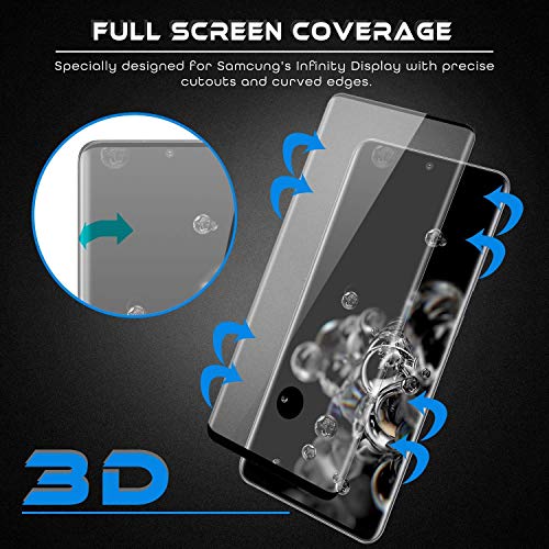 Image of Screen Protector for Samsung Galaxy Note 20 Ultra Black Tempered Glass Edge-to-Edge 3D Screen Guard With Installation Kit