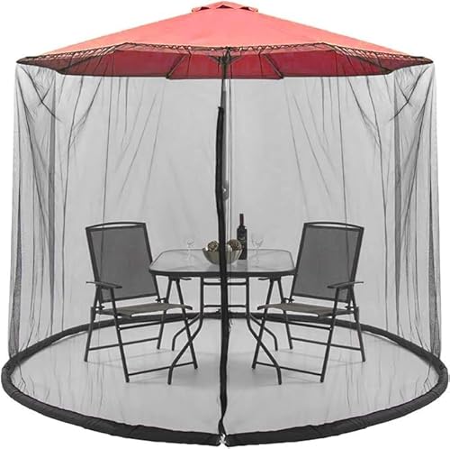 Moutosne Moustiquaire pour parasol de terrasse, moustiquaire réglable pour prote