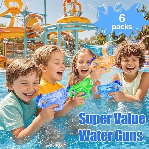 6 Stück Wasserpistole Klein, Wasserpistole für Kinder, Spielzeuge Mini Wasserpistolen, Kinder Spritzpistole, für Sommer Spielzeug Strand Toys Garten Pool Party Mitgebsel
