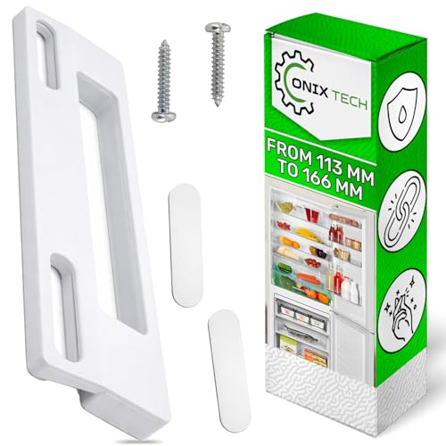 ONIX TECH Universelle Poignée De Porte Réfrigérateur Blanche Avec Distances de Fixations de 113 à 166 mm Convenant à de Nombreuses Marques - Garantie de 5...