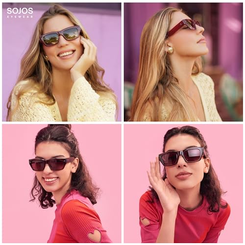 SOJOS Trendy Square Polarized Sunglasses Women Retro Vintage UV Protection Womens Sun Glasses SJ23832