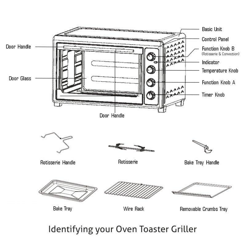 Image of Glen OTG Oven Toaster Griller 60 Litre