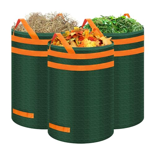 Eurhomewit Sac Dechets Verts, 3 x 272L Sacs à déchets de jardin avec Poignées, Sac Jardinage Déchets Sacs Jardin Résistants et Réutilisable pour...