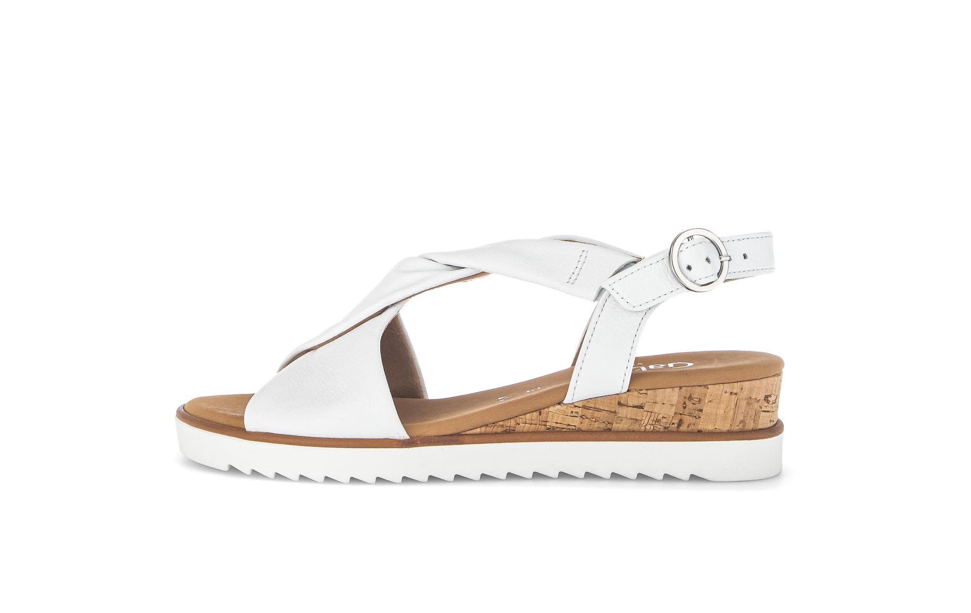 Gabor Damen Keilsandalen, Frauen Sandalen,Leichte Mehrweite (G),Sommerschuhe,Freizeitschuhe,offene Schuhe,Weiss(Kork/offwhi),39 EU / 6 UK