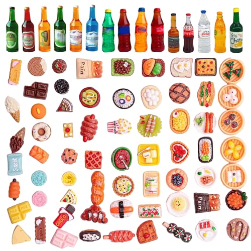 80 Pièces Mini Jouet de Boisson Miniatures Objet Miniature Accessoires pour Mini Maisons de Poupées (Style Aléatoire) pour Décorer Les Tables Miniatures Dinette...