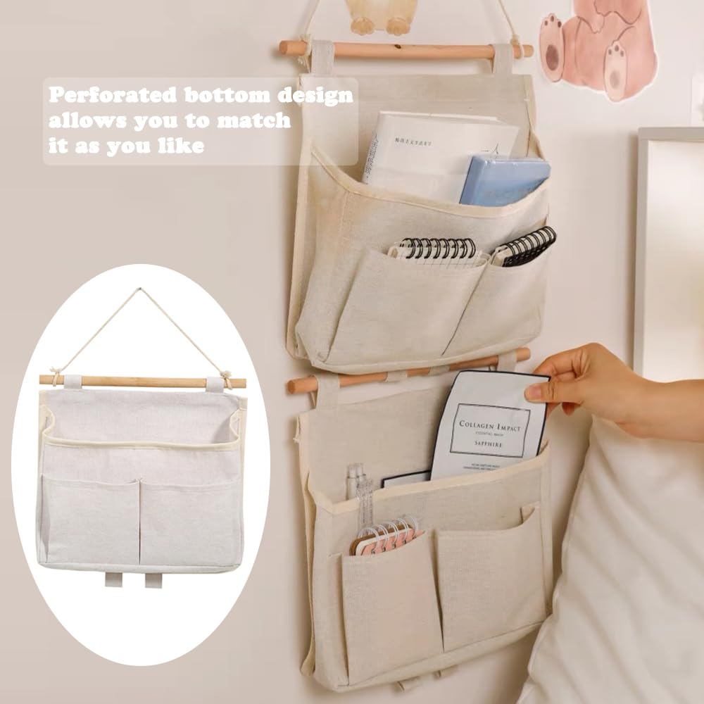 2 Sacs De Rangement Suspendus Muraux - Organisateur Pliable Avec Poches Pour Chambre, Salle De Bain, Bureau Ou Cuisine