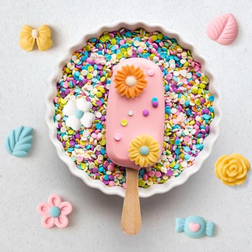 Image of 18 Cavity Flower Leaf Silicone Mould for Chocolate Candy Mini Cakes Butter Cupcake Muffin Sugarcraft Jelly Gummy Cookie Brownie Dessert Soap Candle Wax Ice Cube Tray Clay Resin Making Mold