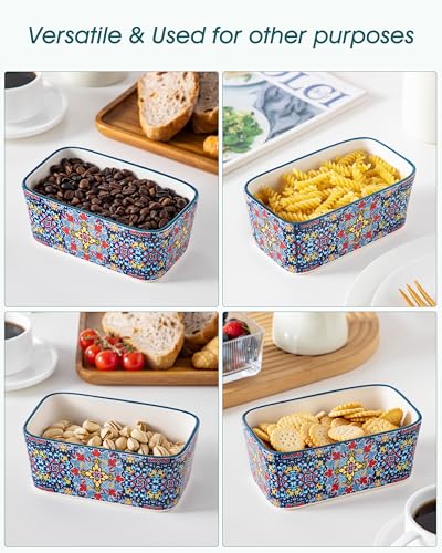 [Prime] 6.5" Vancasso Ceramic Butter Dish w/ Bamboo Lid & Butter Knife - image 7