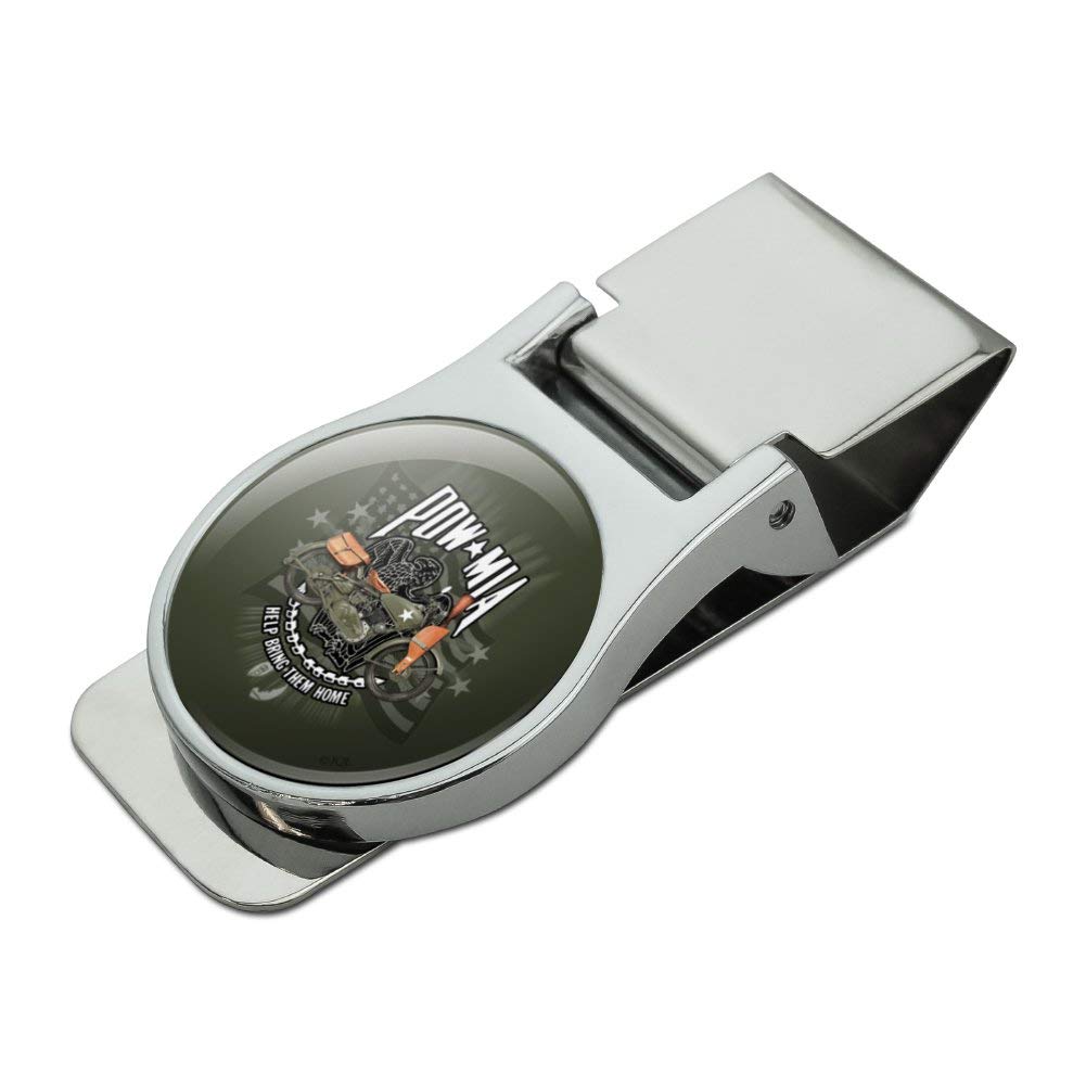 GRAPHICS & MORE POW MIA Army Motorcycle Bike Bring Them Home Satin Chrome Plated Metal Money Clip