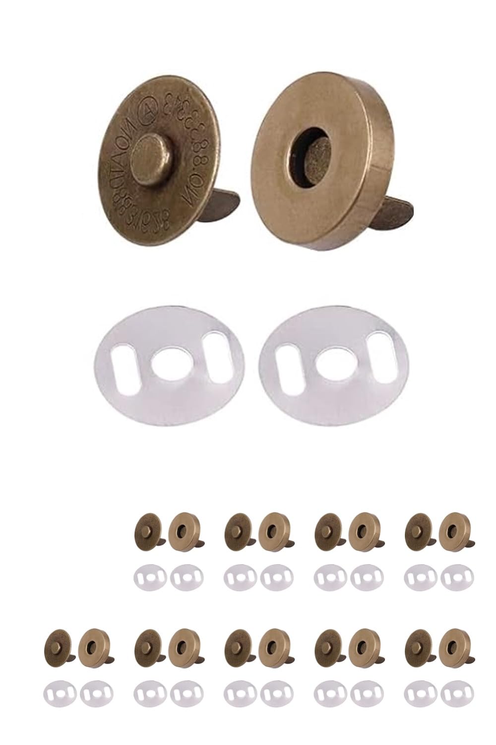 wumio マグネットホック 差し込み式 18mm アンティークゴールド 10組…