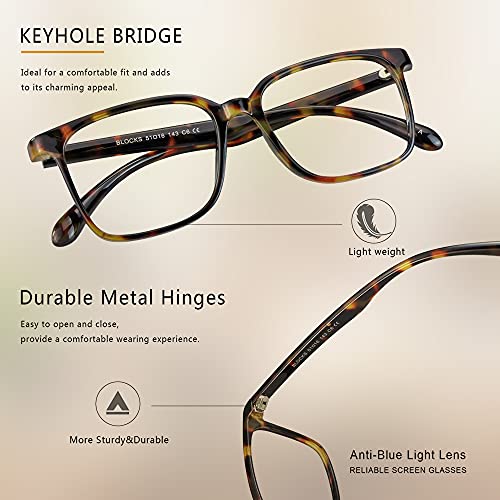 Image of Blue Light Blocking Glasses 3 Pack Square Frame Computer Gaming Reading Glasses Men Women Anti Eyestrain