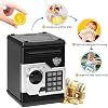ATM Piggy Bank for Boys Girls, Vcertcpl Mini ATM Coin Bank Money Saving Box with Password, Kids Safe Money Jar for Adults with Auto Grab Bill Slot, Great Gift Toy Bank for Kids (Black Silver)