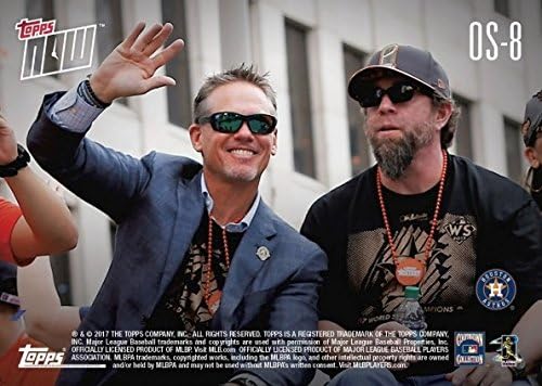 2017 Topps Now #OS-8 Craig Biggio and Jeff Bagwell Celebrate Houston Astros World Series Championship at Victory Parade Baseball Card - Only 401 made!