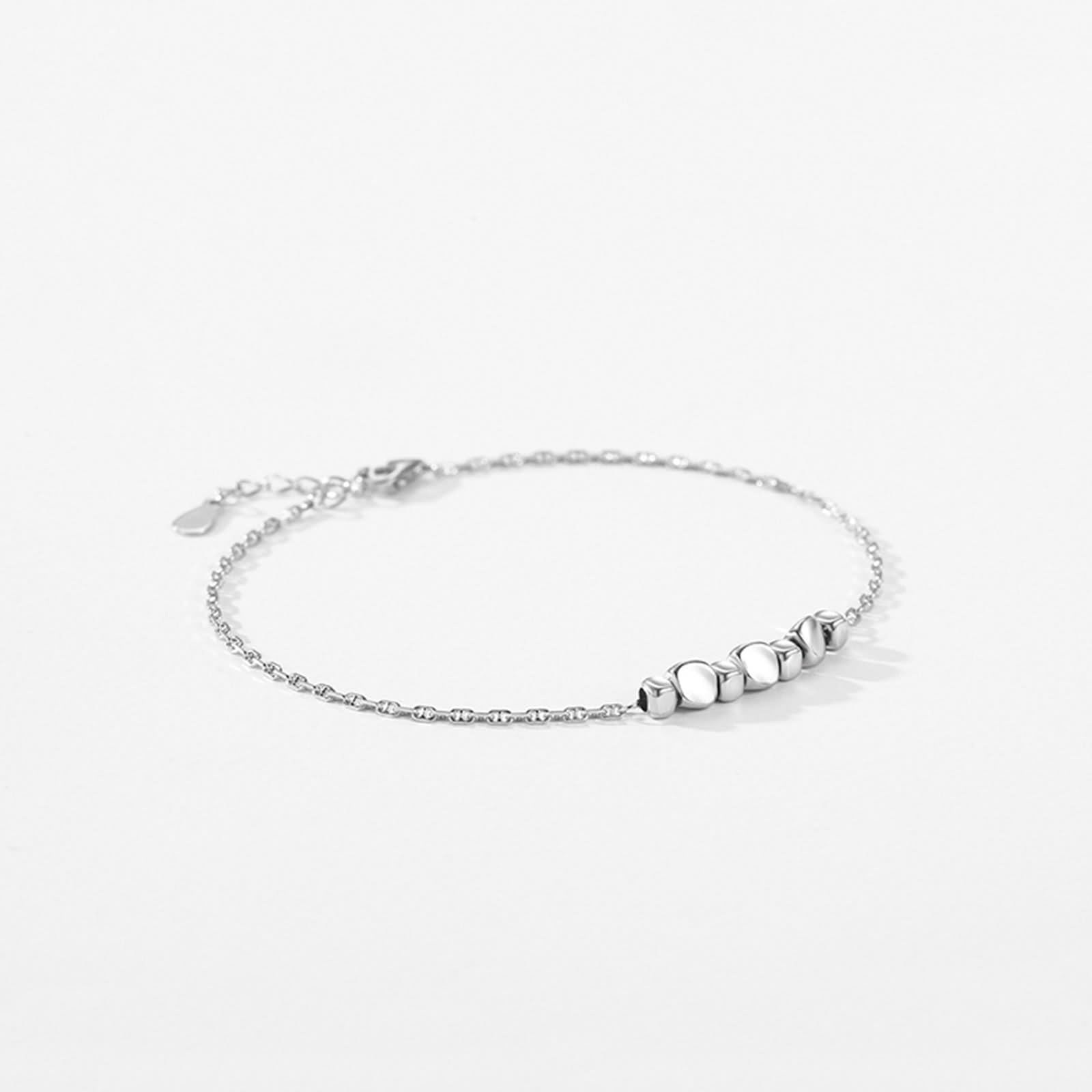 Pulsera de mujer de boda, juego de pulseras de amistad con geometría de oro blanco, regalos divertidos