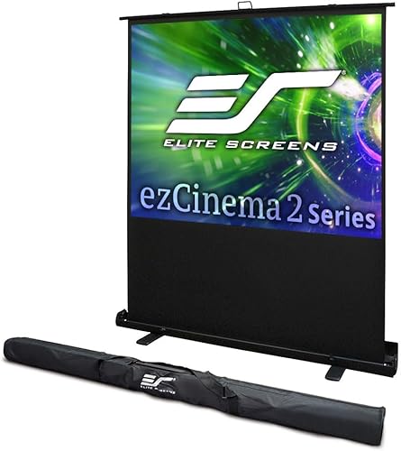 Miniatura 1 de Elite Screens ezCinema 2 Pantalla de proyector, 105 pulgadas 43 manual portátil de piso con tijera respaldada por la iglesia, proyección frontal de