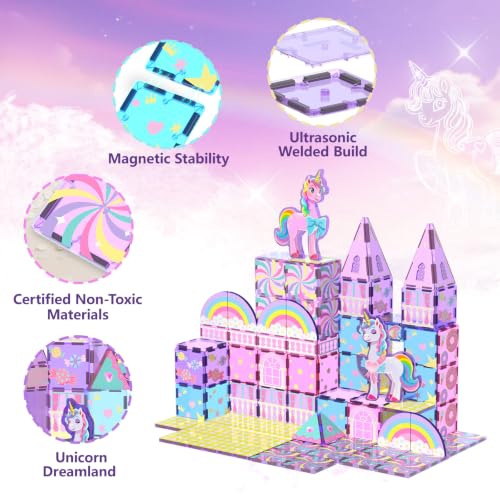 Image of GobiDex Magnetic Building Blocks Unicorn Toys for Girls Age 4-6