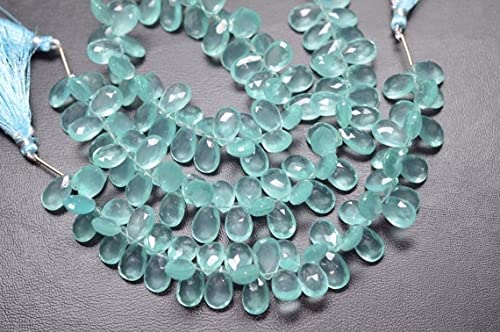 Quartz bleu aqua poires facettées un trésor de perles pour bijoux poétiques