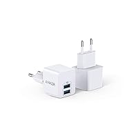 Anker PowerPort Caricatore Iphone da 2 Pezzi, Mini Caricatore da Parete 2 Caricatore