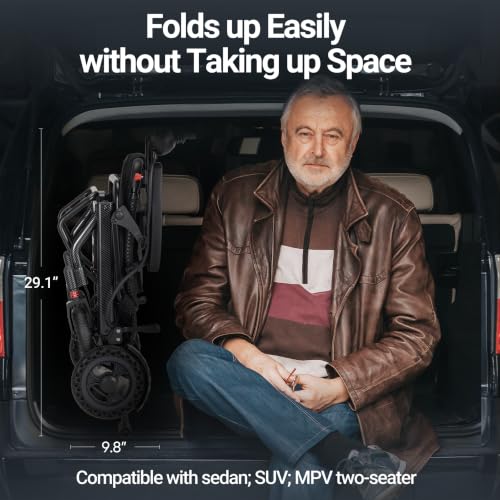 Image of 2026 Upgrade VERPAL 36lbs Lightweight Electric Wheelchair for Adults Seniors, Foldable Electric Wheelchair for Travel, Air Transport, 360W Power Wheelchair for All Terrain, Motorized Mobility Scooters