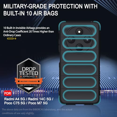Image of TheGiftKart Liquid Silicon Back Cover Case for Mi Redmi A4 5G / 14C / Poco C75 / M7 | Shockproof Military Grade Protection | Micro-Fibre Cloth on Inner Side | Anti-Slip Grip Case (TPU, Black)