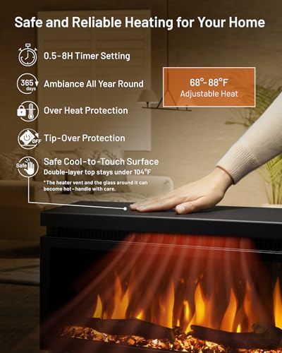 Soporte móvil WALL Seven para TV con chimenea eléctrica miniatura 5