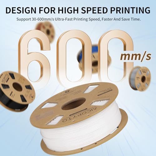 Image of PETG Filament 1.75mm White 1KG High Speed 30-600mm /s 3D Printer Filament Rapid White PETG Dimensional Accuracy + /- 0.02mm, 1kg Cardboard Spool(2.2lbs) Fits for Most FFF 3D Printers