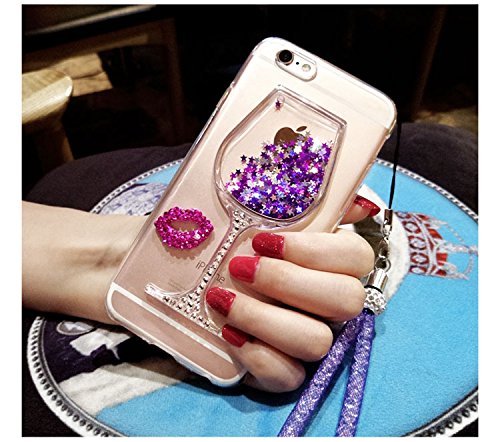 Iphone 8 Plus /Iphone 7 Plus Case,Shinetop Soft Tpu Silicone Glitter 3D Liquid Quicksand Cover Dynamic Floating Bling Diamond Sparkle Crystal Clear Protective Case For Iphone 8 Plus/7 Plus 5.5"-Purple #TOP4