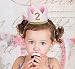 E&L Baby Girl 2nd Birthday Decoration- Golden & Pink Crown Birthday Headband
