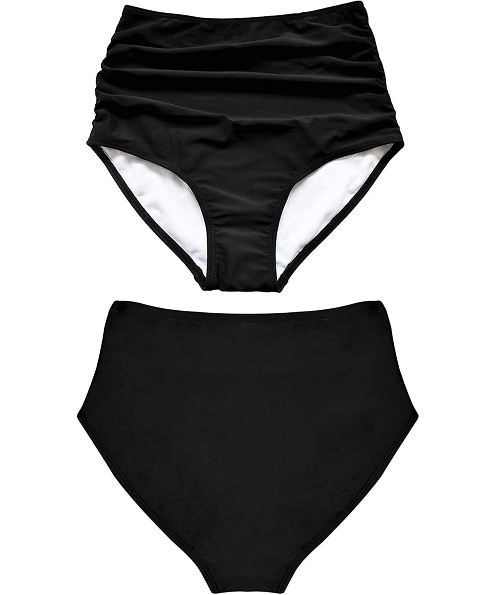 ABINGOO Femme Bas de Maillot Taille Haute Vintage Bas de Bikini Culotte Gainante Ventre Élastique Bas Bikini de Plage