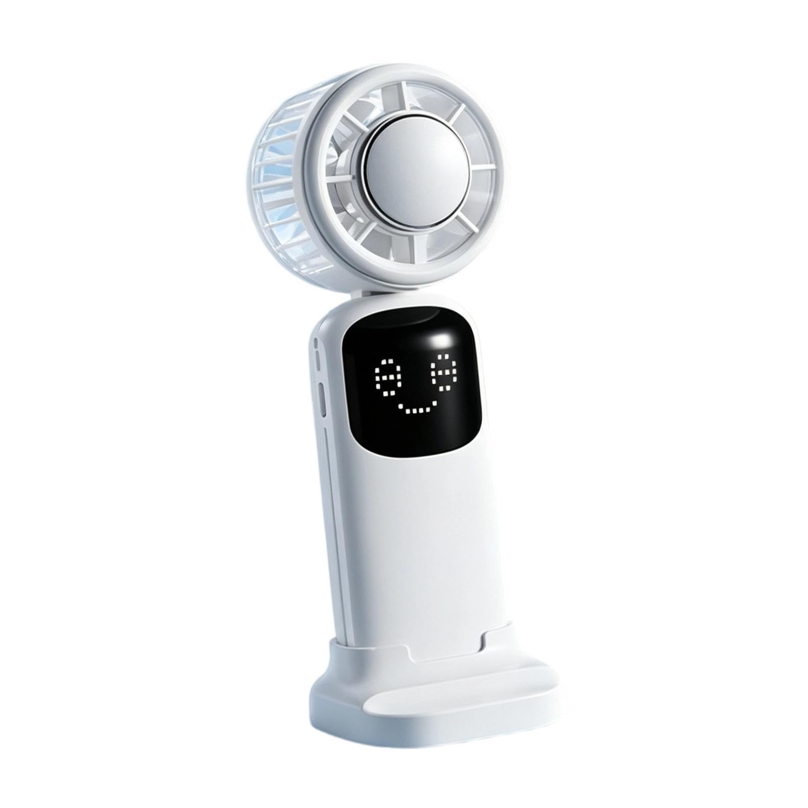 Homyl Ventilatore Portatile Ad Alta velocità Regolabile, Formato Tascabile, Compatto, Ideale per attività All'aperto, Vacanze, Lavoro, Bianco