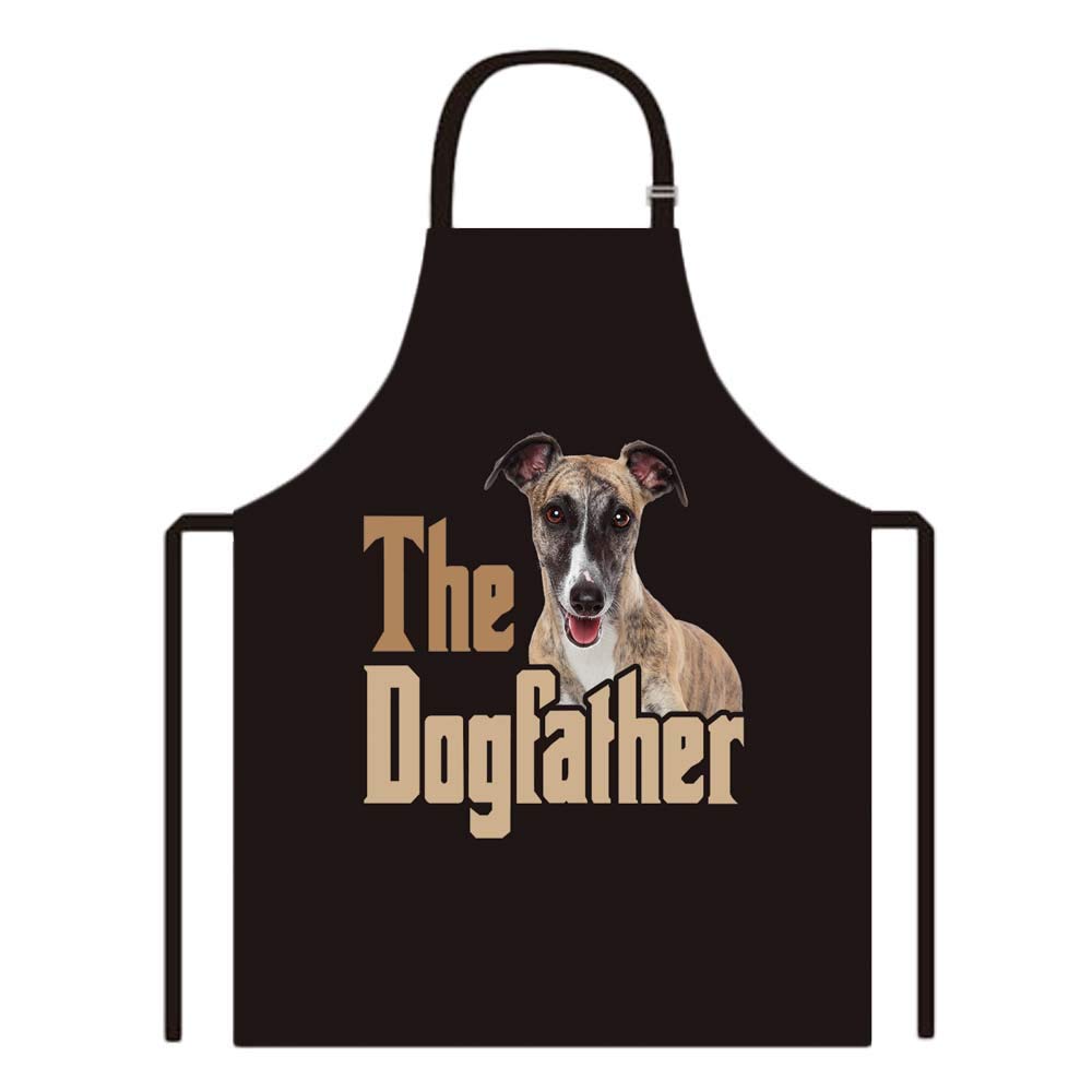 BAGEYOU Dog Father Apron with Whippet Dog Chef Kitchen Cooking Apron for Men Women