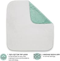 Vista 3 de NOVA Medical Products - Almohadilla interior reutilizable impermeable con capa superior suave de piel 100% algodón, capa superior lavable