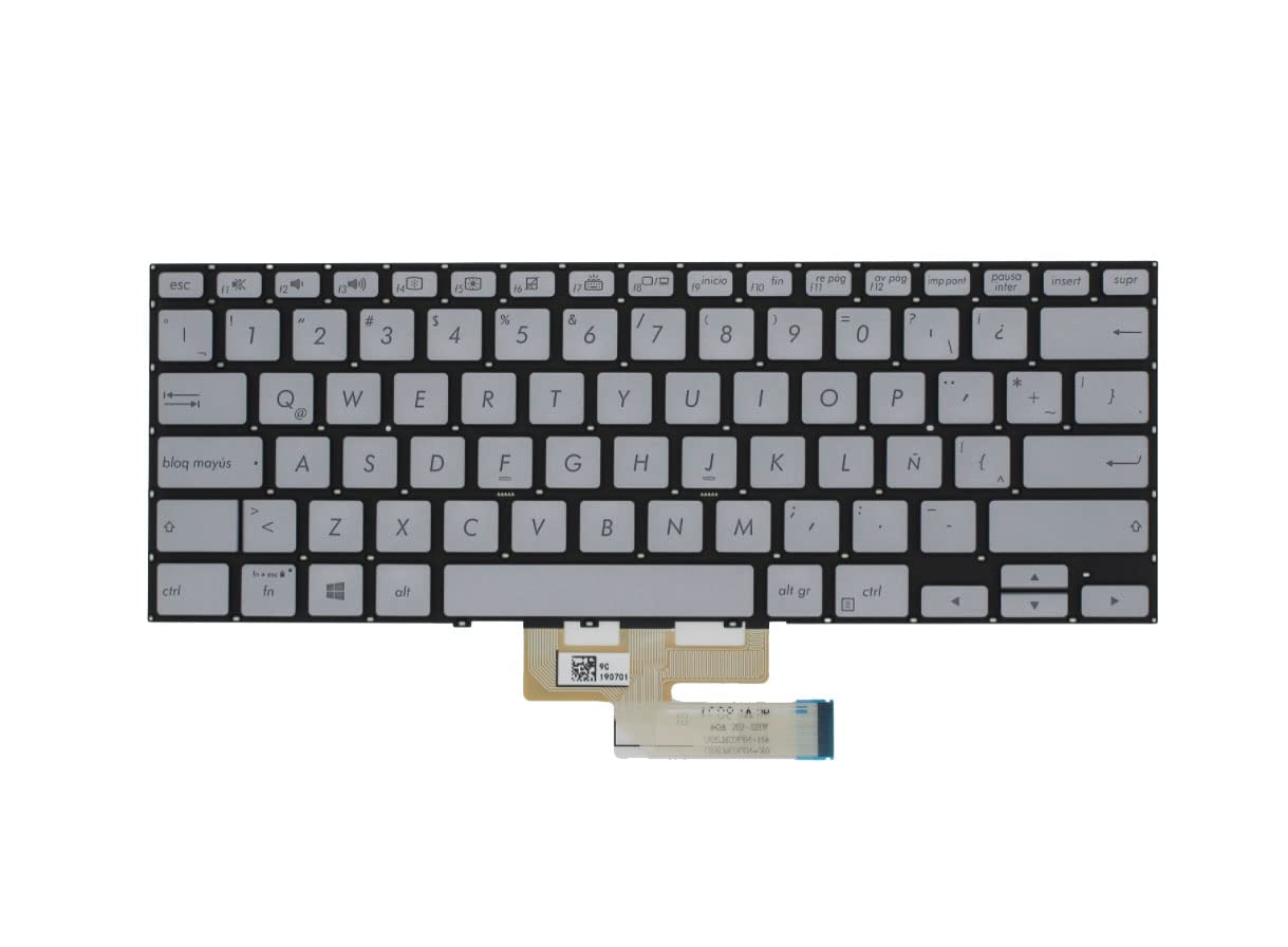 RTDpart Laptop Keyboard For ASUS UX462 UX462DA 0KNB0-262NLA00 NSK-WR2BQ 9Z.NFKBQ.21E Latin America LA Silver With Backlit