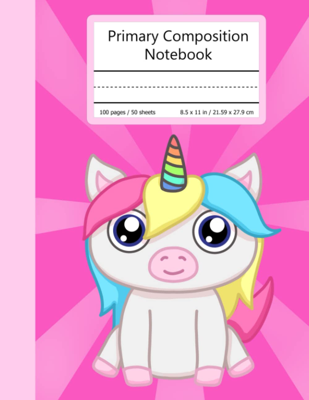 Primary Composition Notebook: Primary Story Journal, Dotted Midline and Picture Space, Grades K-2 School Exercise Book, Animal Friends, Unicorn