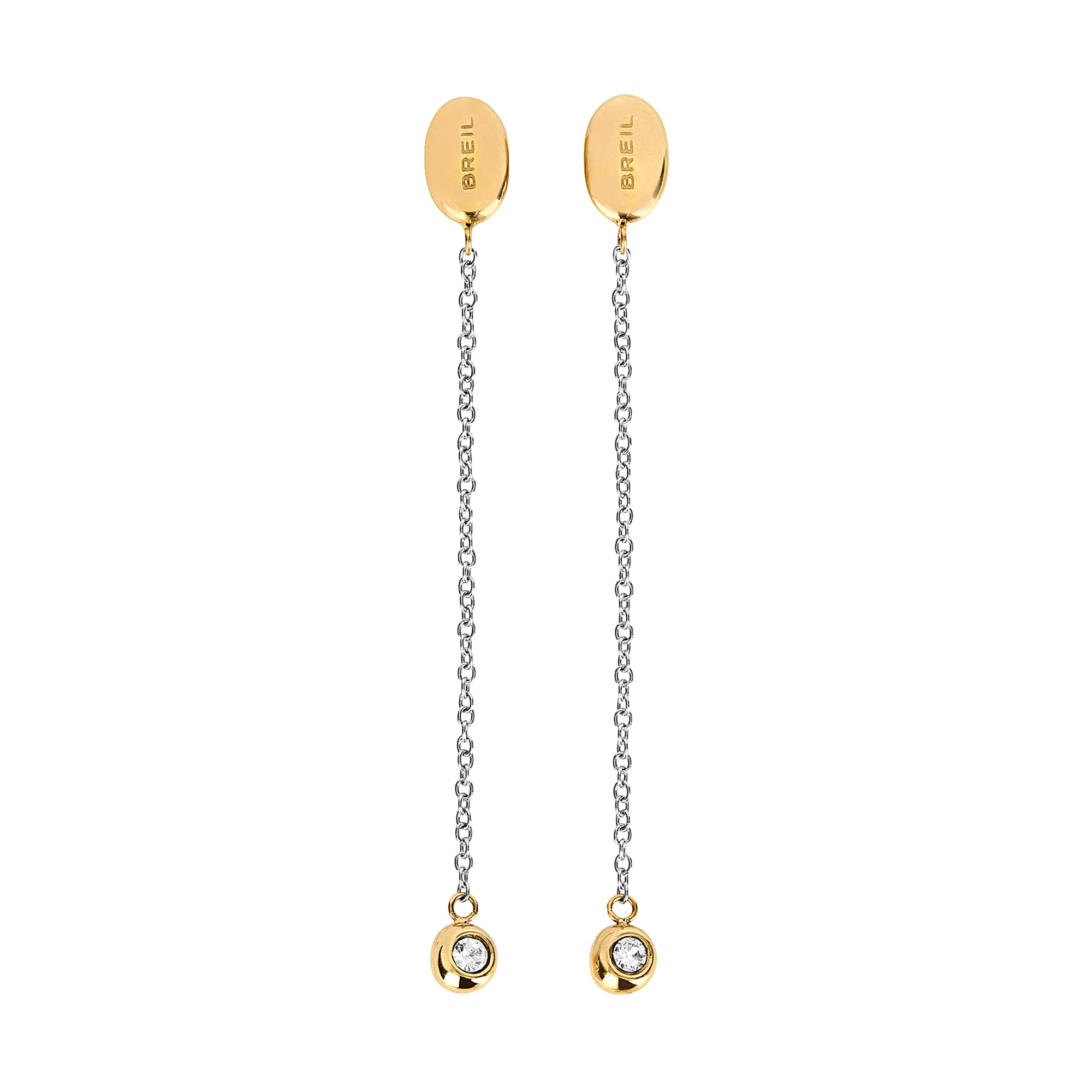 BREIL, Orecchini Donna in Acciaio, Cristalli | Collezione MOONLIGHT, Orecchini, Dimensione 7 cm, Gioiello idee regalo donna