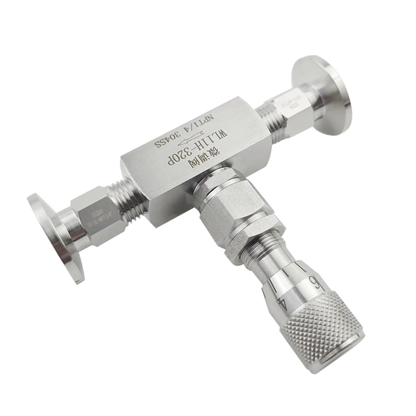 Válvula de aguja de vacío KF16 KF25 KF40 KF50, controlador de válvula reguladora de flujo de microdosificación(KF40)