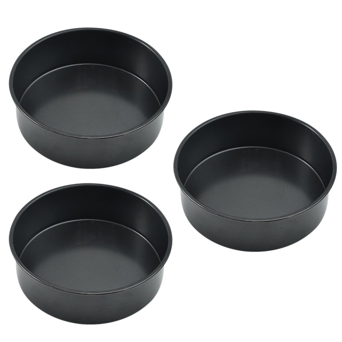 PRETYZOOM Molde para Pasteles de Acero al Carbono con Fondo Desmontable, Antiadherente, Pack de 3 Piezas Adecuado para Hornear Bizcochos y Mousses en Casa