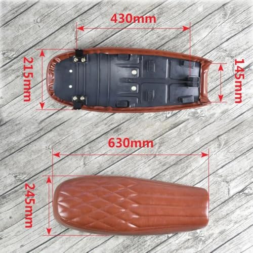 Asiento de motocicleta largo de 630 mm tipo sillín con kit de montaje universal 2
