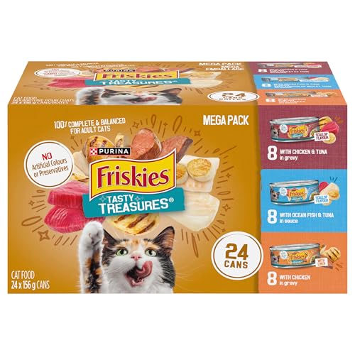 Friskies Tasty Treasures Wet Cat Food, Poultry & Fish Combo Variety Pack 3 Flavours - 156 g Can (24 Pack) image 7