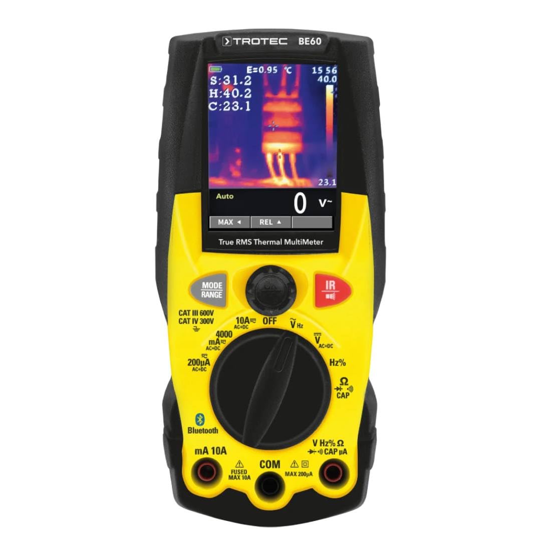TROTEC Multímetro digital True RMS con cámara termográfica integrada BE60 | once funciones de medición aplicación para smartphone Bluetooth