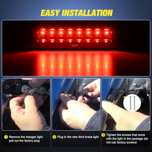 Image of Nilight Third Brake Light High Mount 3rd Stop LED Lighting Compatible with Toyota Tacoma 1995-2016 Pickup Rear Cab Center Tail Lights Replacement