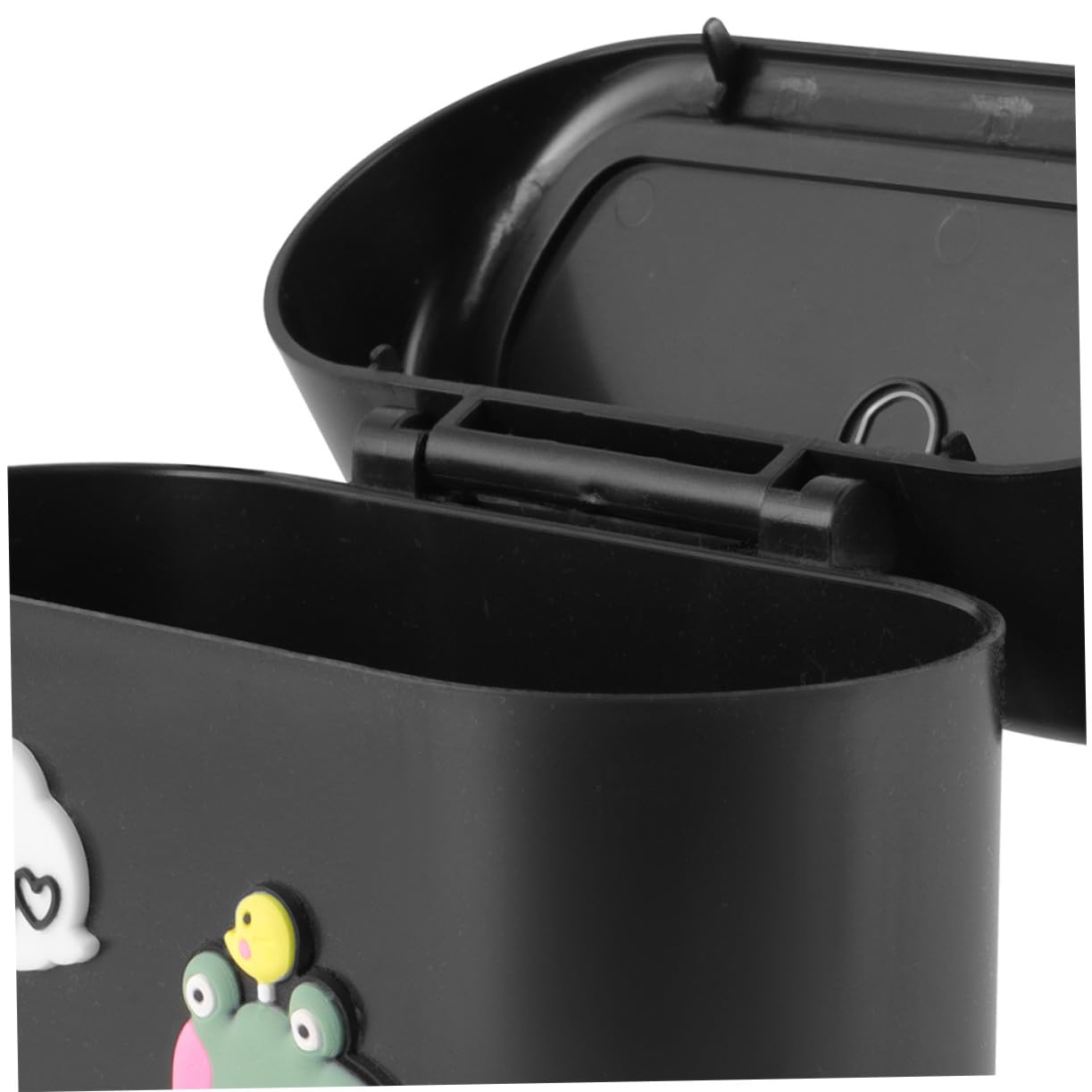 2Pcs Car Garbage Can with Lid Leakproof Small Abs Trash Bin for Automotive Use Back Seat Wastebasket Removable Design for Office Home Kitchen Black